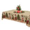 Christmas Tablecloth Winter Snowman Xmas Tree Wreath Design Rectangle Tablecloths Washable Fabric Table Cover