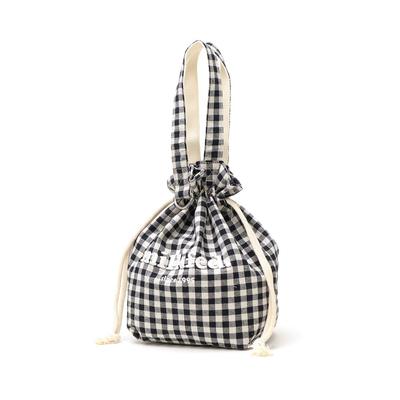 Gingham Drawstring Cooler Bag