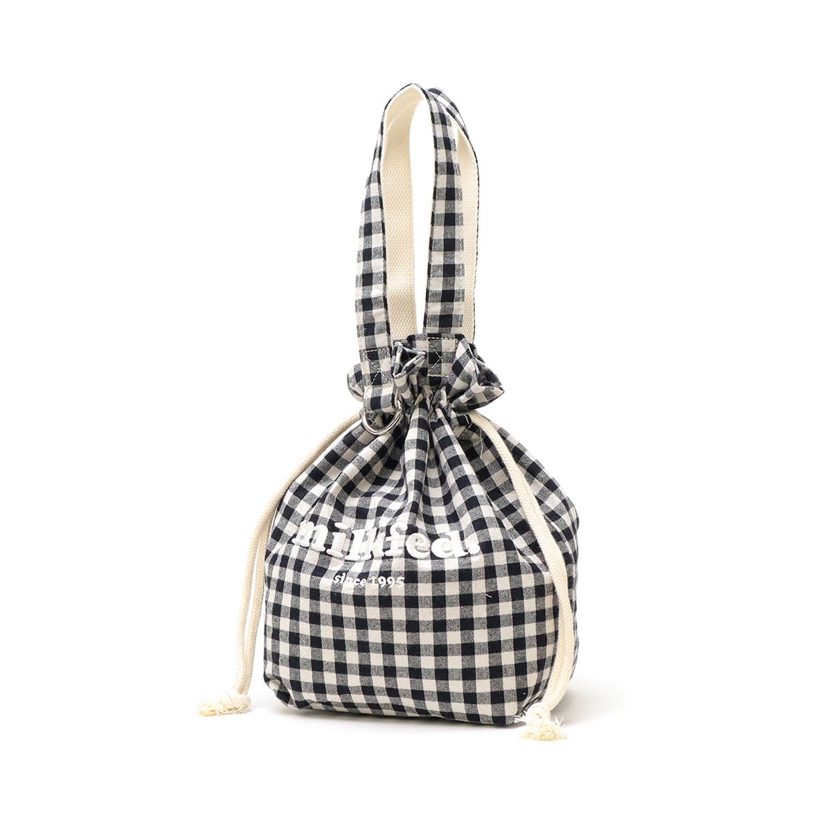 

Сумка-холодильник Milkfed в клетку с кулиской, черная, женская, чёрный