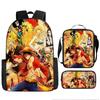 Animation ONE PIECE schoolbag three-piece play peripheral backpack large capacity middle school student outdoor campus computer bag