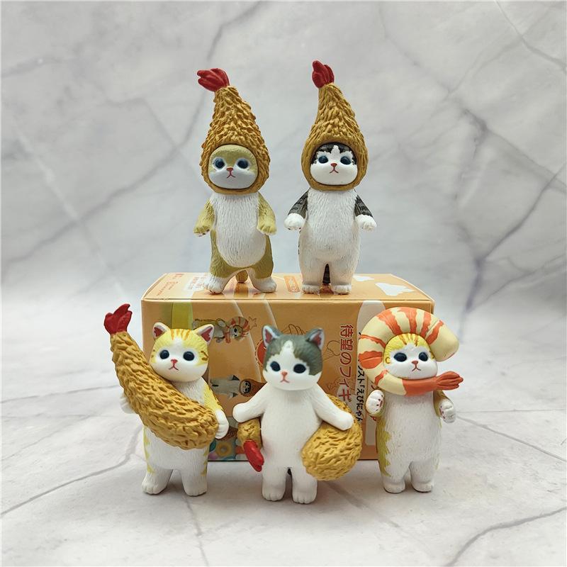 Mufosand Fried Shark Cat Keychain Backpack Pendant Collectible Pvc Action Figurine Trendy Toys Holiday Present Girls
