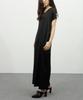 Row To Row Wrd038 Drop Shoulder Sleeveless Satin Dress (Satin Black)