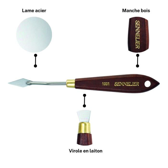 Painting Knife - Sennelier - No. 1001 - Wooden Handle - Steel Blade