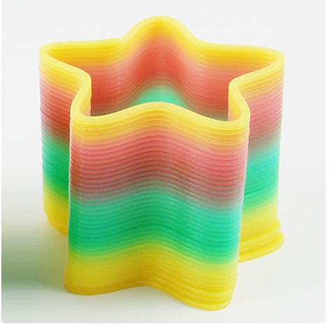 Выдвижная игрушка для детей с пружиной-кольцом, дизайн в виде пятиконечной звезды One Size