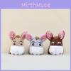Gray Khaki Cute And Brown Mini Donkey Plush Toy With Keyring For Decoration Bag