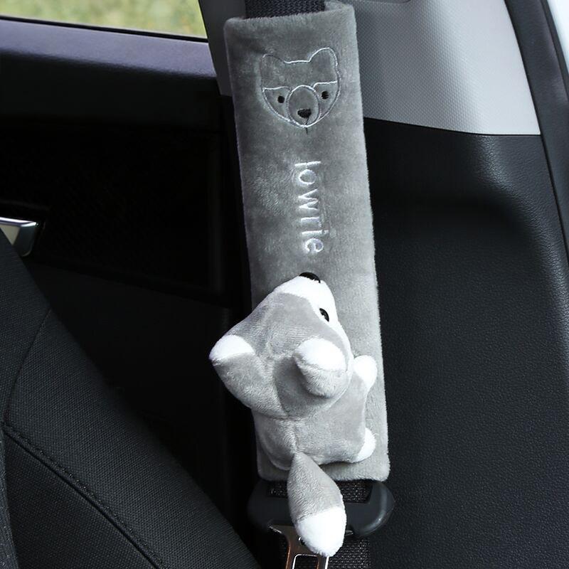 Cartoon Car Seat Belt Cover Anime Plush Auto Seat Belt Shoulder Protector Pad Car Interior Accessories