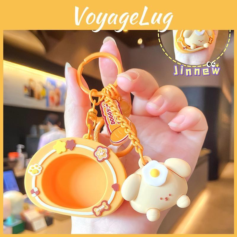 Egg Poached Dog Keychain Backpack Pendant Cartoon Bag Decoration Kids Gifts