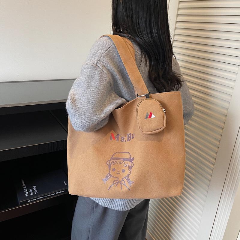 Trendy Women's Cute Cartoon Underarm Tote: Versatile Handbag for Casual Commuting & Mommy Needs