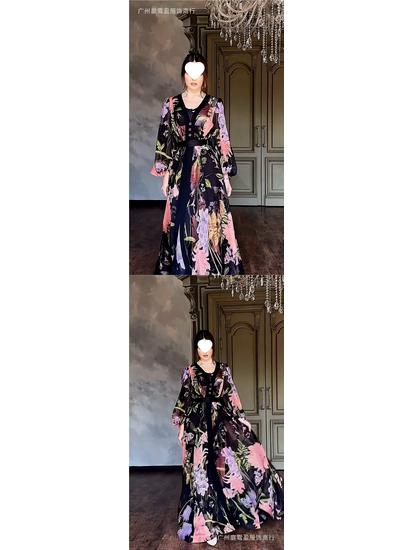 European & American Fashion Temperament Summer Long Sleeve Dress with Camisole Two-Piece Set for Women 2026.