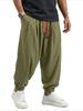Pantalons de jogging amples pour hommes avec poignets et cordon de serrage contrastant orange - Pantalons Streetwear Skate.