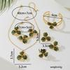 Simple Oil-Infused Flower Earrings And Necklace Set - Casual Jewelry Set For Women