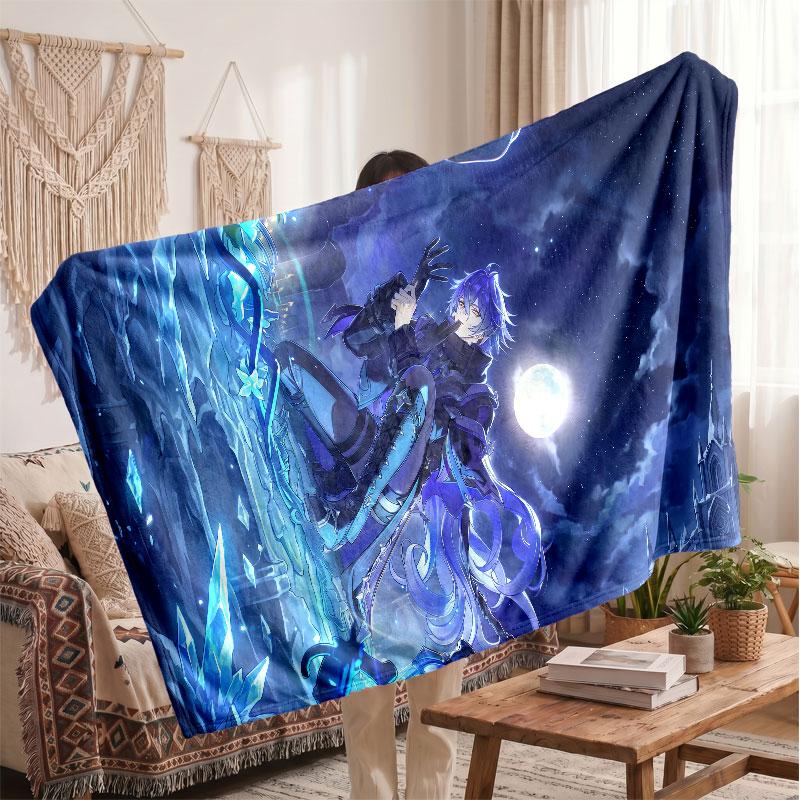 Warm Flannel BlanketGenshin Impact Soft Cozy Throw Blanket for Bedroom Couch