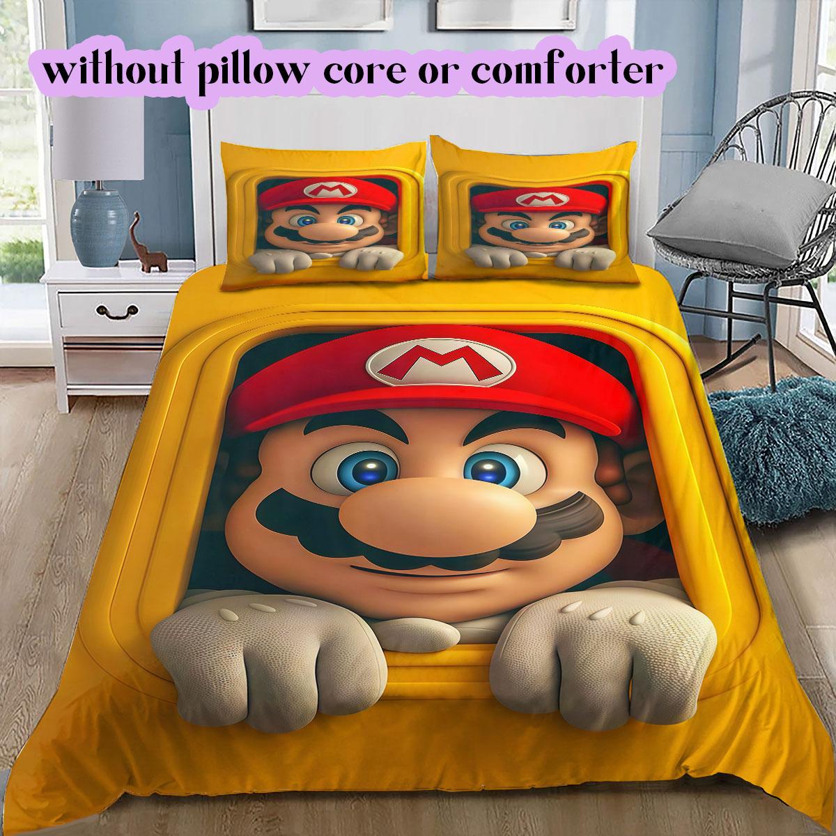Mario anime character Soft and Comfortable Duvet Cover, Children s Bedding Set Gift, Extra Large Size, Various Sizes Available 135x200cm