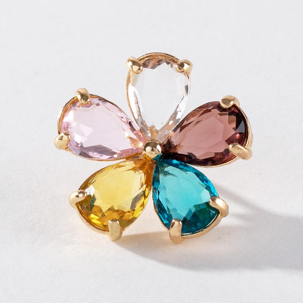 

Многоцветная брошь с блестящим цветком, женская брошь унисекс из сплава с кристаллами, простая корейская элегантная брошь в виде растения, булавка, подарки PD759