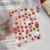 Kawaii Red Jelly Tomato Nail Art Sticker Bowknot Star Cute Summer Fruit 5D Fruit Self Adhesive Nail Art Decals For Summer Diy