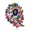 SKEDS Luxury Full Crystal Baroque Brooches Pins For Women Fashion Rhinestone Classic Big Badges Vintage Lady Party Banquet Pin