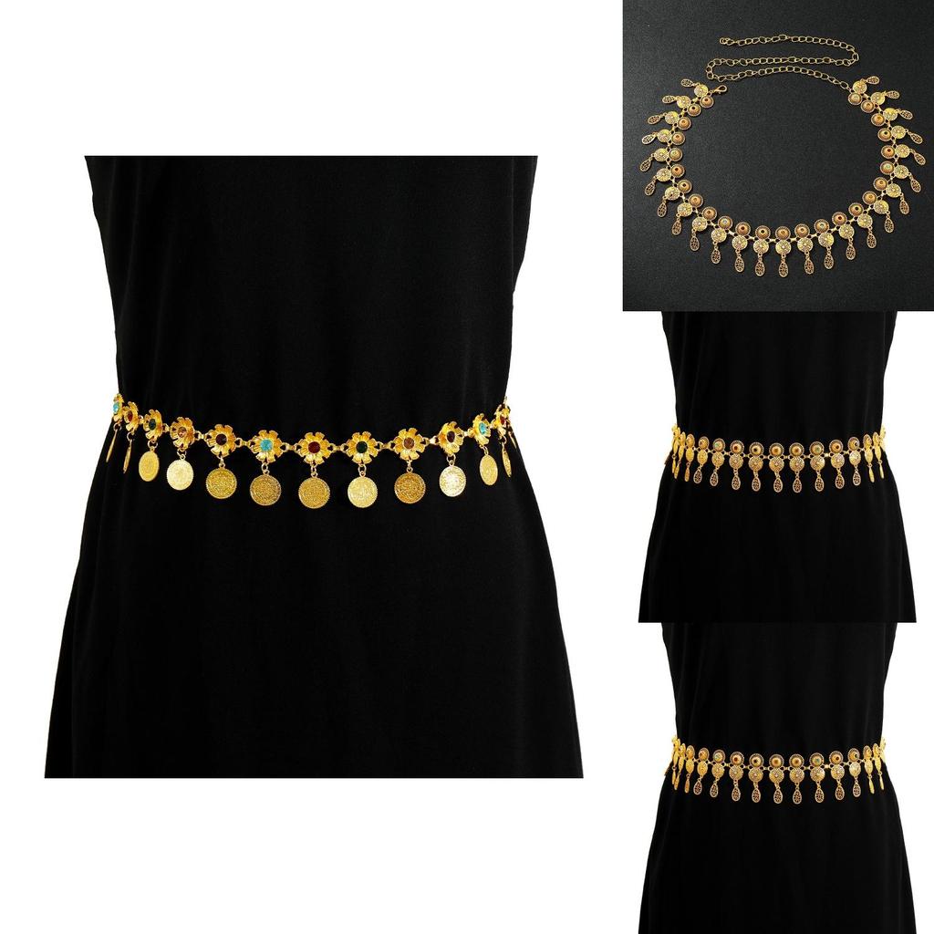 Metal Waist Chain For Women With Hollow Carving And Dangle Waterdrop Pendant Summer Fashion Accessory