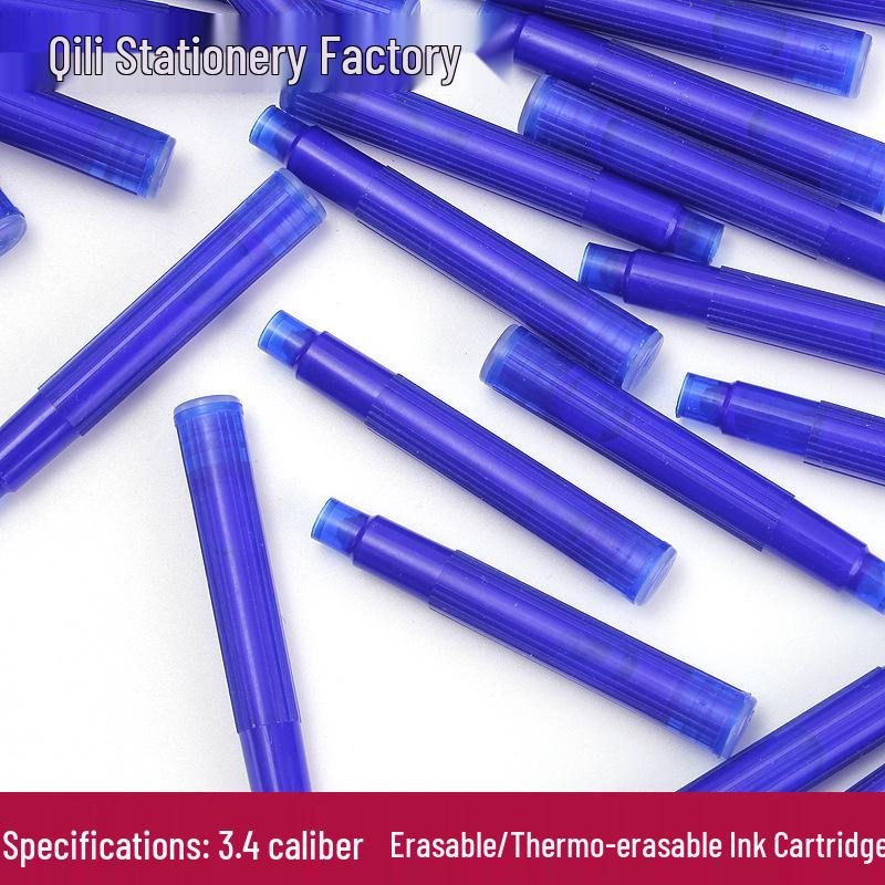 

Картриджи с термочувствительными чернилами Moirai для перьевых ручек для студентов, 3,4 мм, синие/черные, стираемые трением, для практики каллиграфии Erasable Ink Cartridge (Blue)