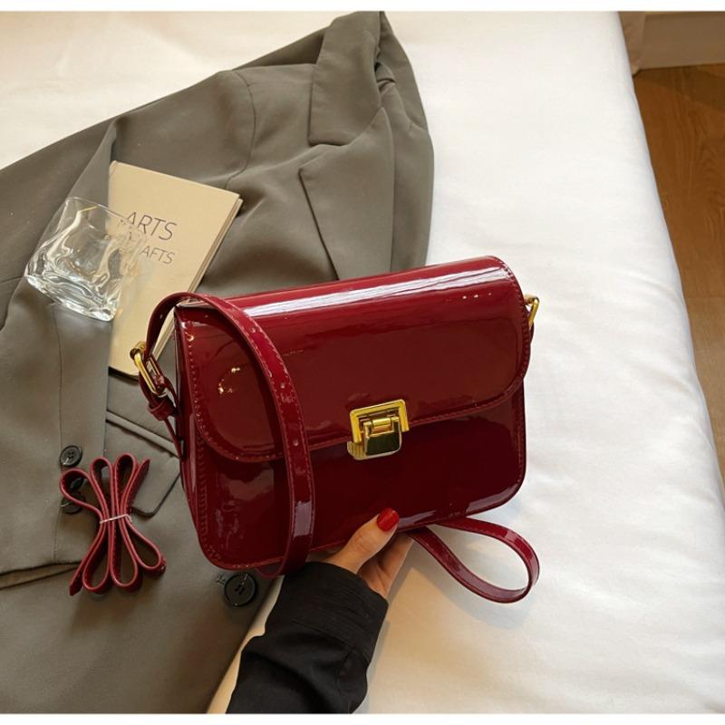 

Нишевый дизайн универсальная женская сумка новая модная простая сумка-мессенджер ретро на плечо маленькая квадратная сумка бордовый