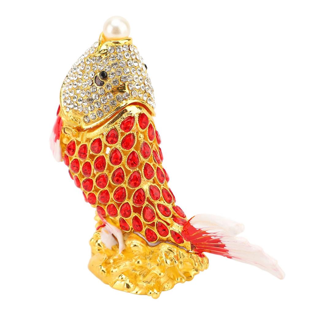 Fish Trinket Box Animal Figurine Jewelry Box Hand Painted Trinket Holder Home Decoration Ornament Jewelry Box for Rings