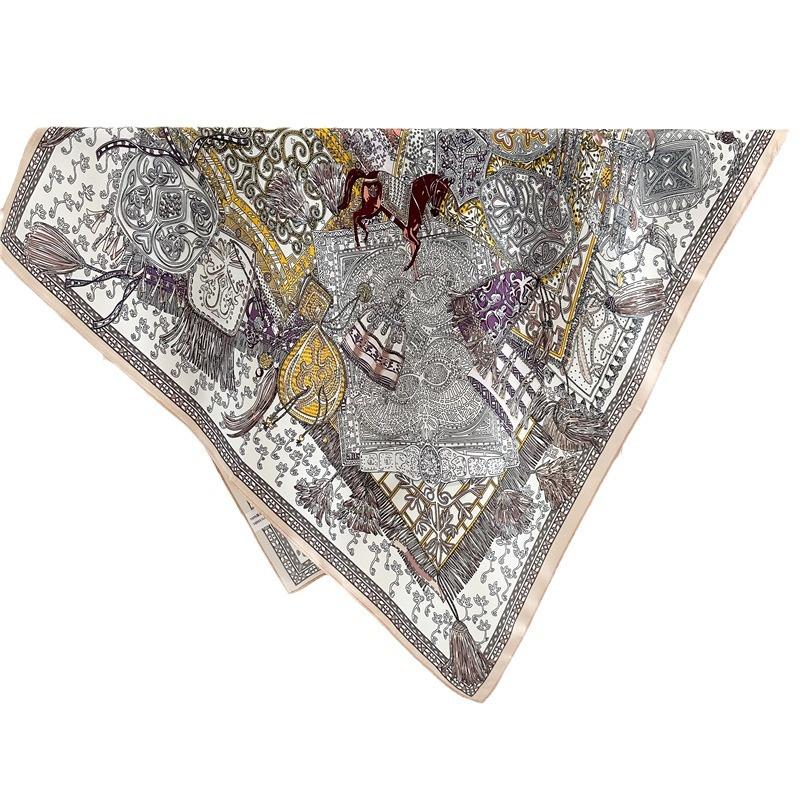 Knight Tassel 11 Mmi Silk Silk Scarf Women's Spring and Summer Fashion Versatile Mulberry Silk Scarf 71 Chinese Scarf Shawl