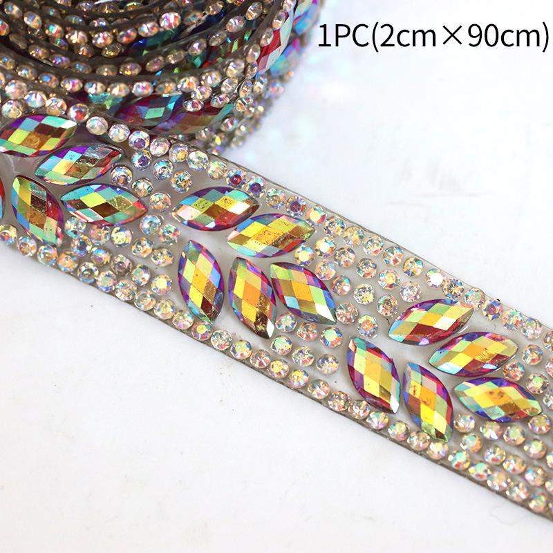 Rhinestone Chain Ab Color Horse Eye Crystal Rhinestone Ribbon For Diy Shoes Bags Dresses Decoration