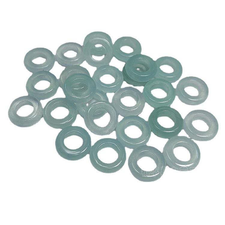 Ice Blue 13mm Green Bean Jade Beads for DIY Jewelry Model A: 10mm