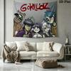 Gorillaz Wall Tapestry Aesthetic Wall Hanging Printed Fabric Blanket Decorative Tapestries for Bedroom Living Room Home Decor