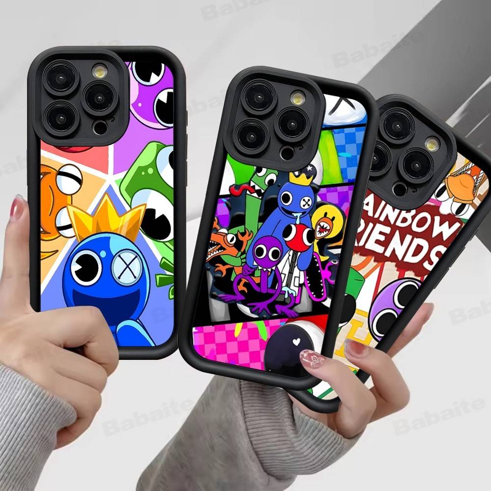 Cartoon R-Rainbow Friends Phone Case For IPhone 17 16 15 14 13 12 11 Pro Max Plus MINI Soft Cover