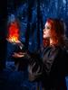 Halloween LED Hand Floating Fireball Cosplay Props Illuminated Flame Decoration