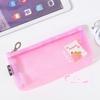 Cartoon Mesh Pencil Bag Transparent Transparent Stationery Bag Stationery Pouch  Student