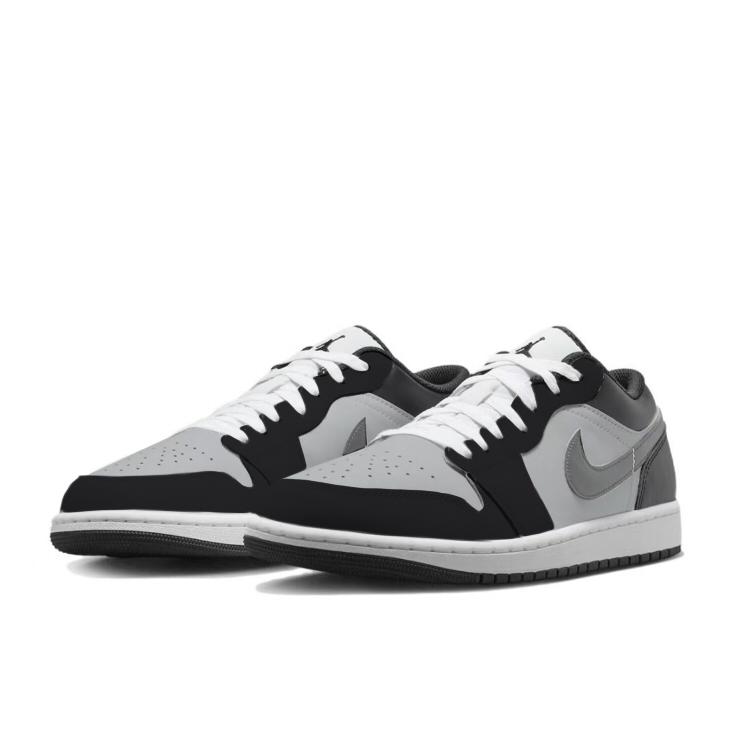 Jordan Air Jordan 1 Cushioning Slip Resistant Low top Vintage Basketball Shoes Men's Black White 553558-132(Team183-)