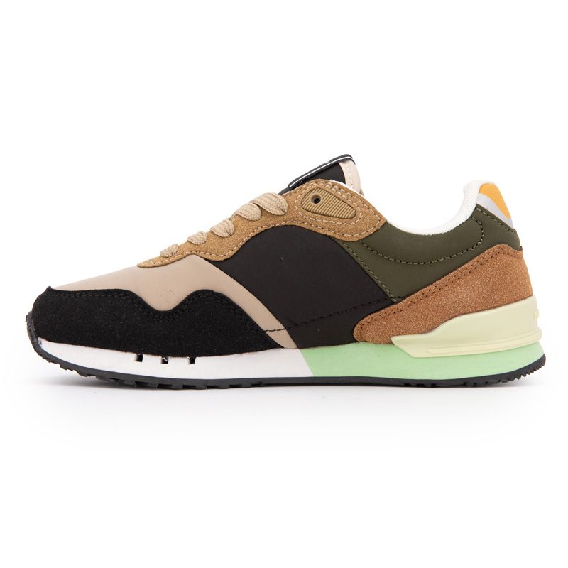 Sneakers London Class B Beige Laces Pastel Green Sole Child PEPE JEANS