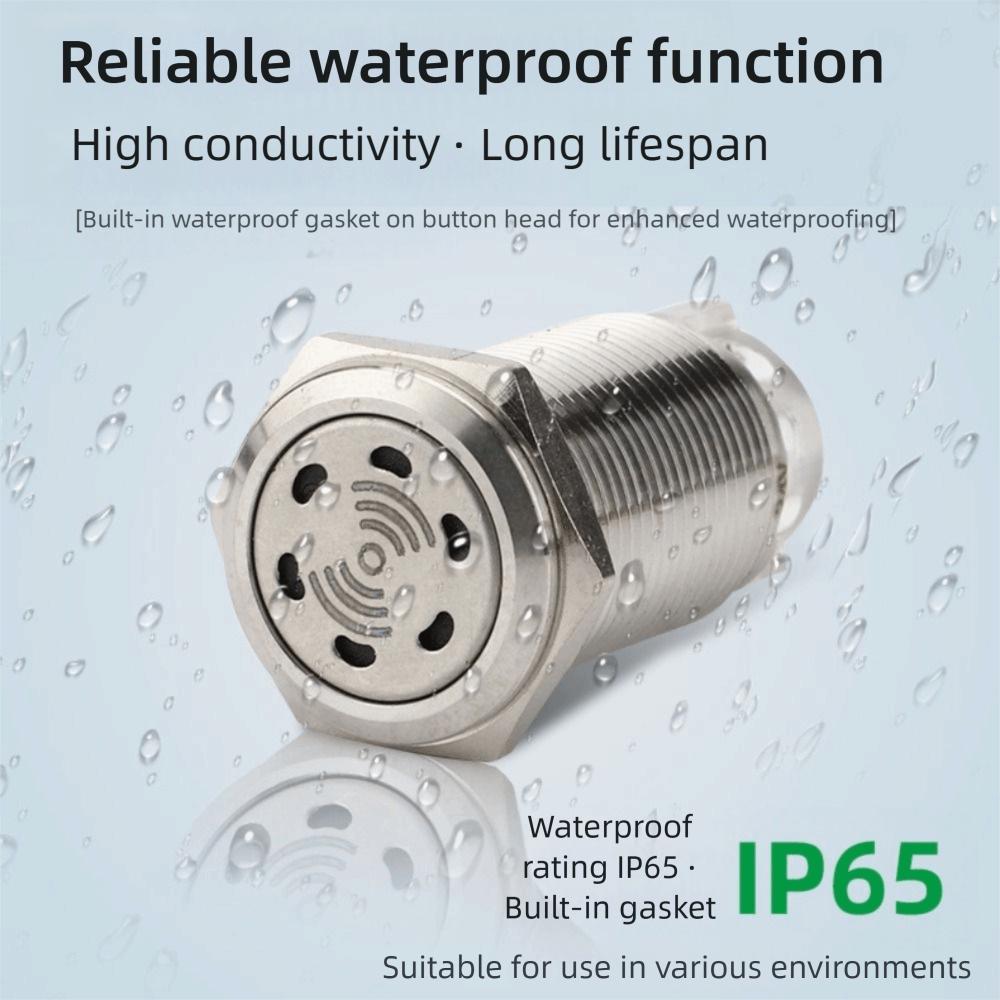 Neuer 16mm Metallsummer Hohe Dezibel DB Edelstahl Alarmindikator 12V 24V Ton- und Lichtalarm