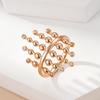 Luxury Glossy Spherical Link Big Rings  Rose Gold Color Fashion Natural Zircon Ethnic Bride Daily Jewelry  New