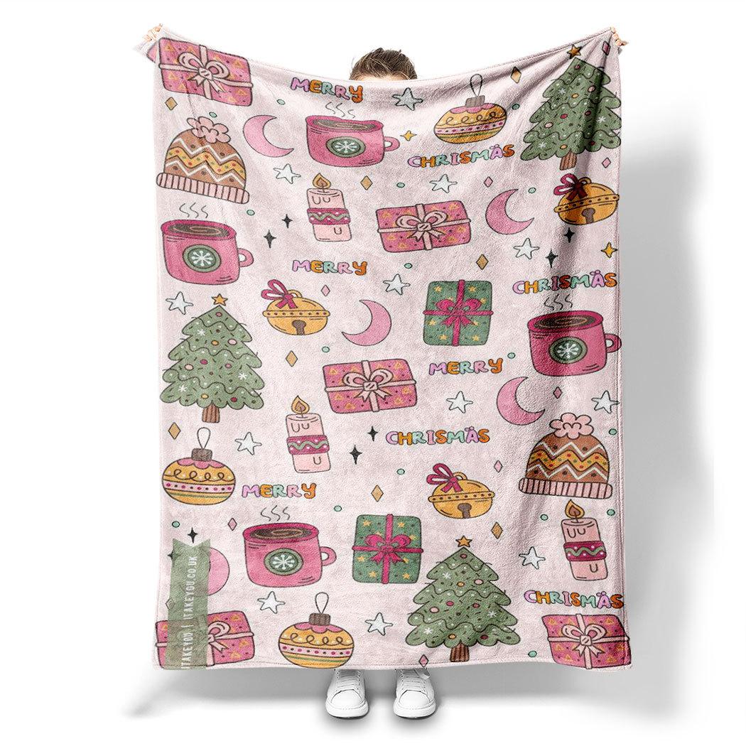

Christmas cartoon patterns Printed Blanket for Sofa Travel Camping Living Room Office Conditioning Blanket for All Seasons Gifts 75x90cm