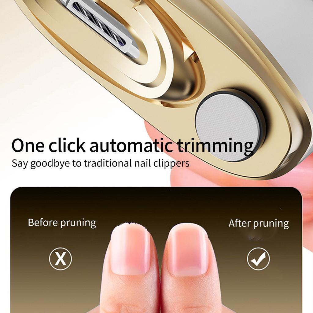 Electric Nail Clipper For Precise Trimming With LED Light And Quiet Operation Portable Beauty Tool For Home Salon Use