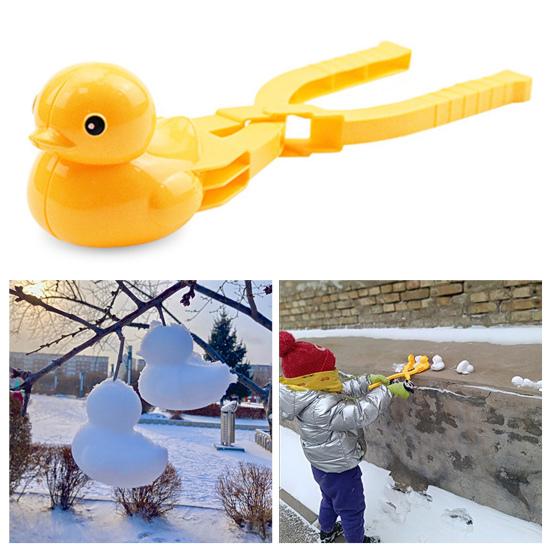 Practical Creative Color Cognition Simple Operation Duck Shape Snowball Maker Clamp Winter Snow Toy