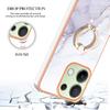 For Xiaomi Redmi Note 13 4G Case with Ring Kickstand Marble Pattern Electroplating TPU Back Cover