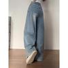 Plus Size Retro Wide-Leg Denim Pants for Women - Autumn Loose Fit, Slimming, Pear-Shaped Body