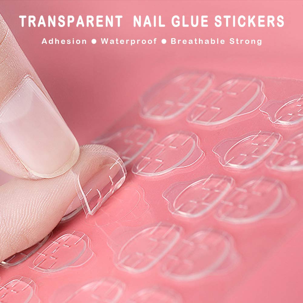 New Style Double-Sided Nail Adhesive Stickers Breathable Transparent Bendable Fake Nail Glue Fake Nail Tips for Women and Girls