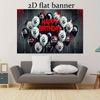 2D flat banner - Bloody handprint birthday balloons Gothic horror durable polyester banner for Halloween