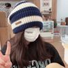 Thickened Beanie Caps Stripe Bonnet Cap Casual Knitted Hat  for Men Women