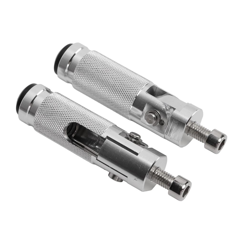 Uniwersalny Motocyklowy Składany Stopień Pedał Ze Stopu Aluminium Wymiana Podnóżka Srebrny