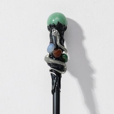Creatieve Natuurlijke Kristal Toverstaf Heks Handgemaakte Natuurlijke Kristallen Bol Scepter Draagbaar Halloween Rekwisiet Toverstok Cosplay