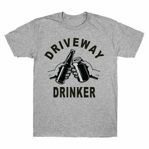 Driveway Drinker Cheers Beer Lover Short Sleeve Men T-shirt Gift Cotton Tee L