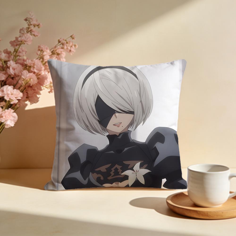 Fashion NNieRAutomataing Cushion Cover Stylish Washable Pillow Cover Ideal for Couch Bedroom Car Decoration