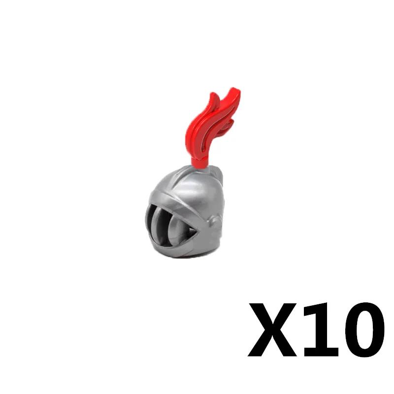 Medieval Knight MOC Building Block Helmet Mask Soldier Weapon Short Trident Shoulder Armour Vest Gun Hoe Axe Sword Toy Gift K049