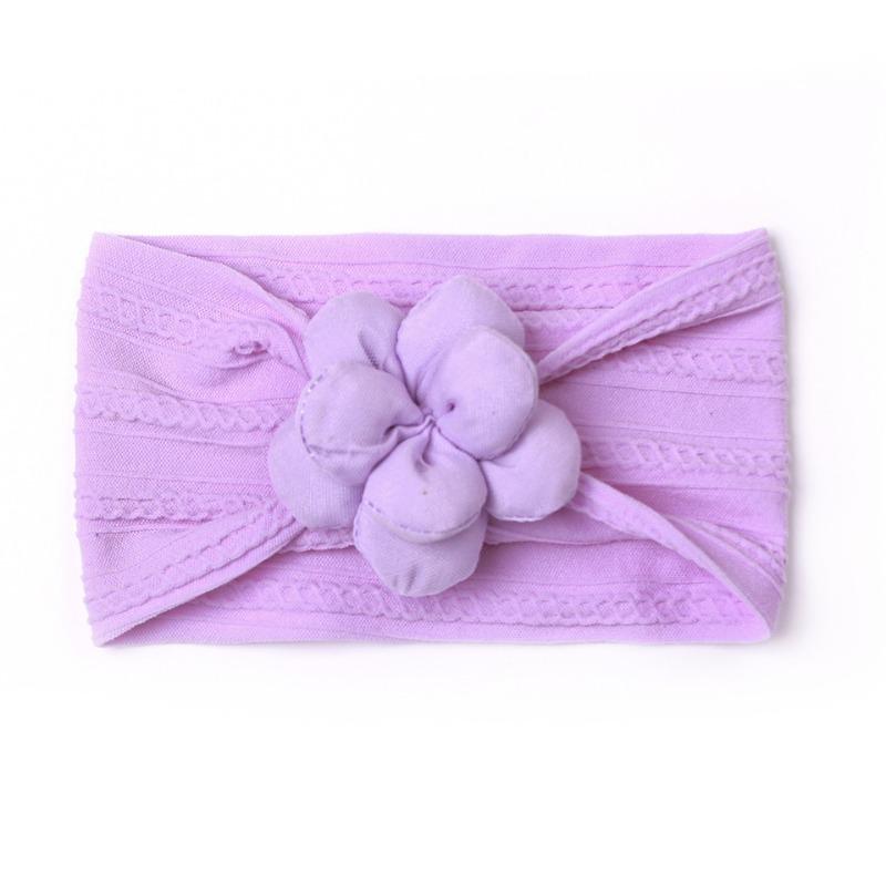 New Twist Children's Headband, Baby Soft Nylon Lift Flower Seamless Wide Headscarf, Baby Headband