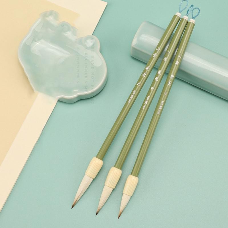 3x/Set Japanese Sumi Drawing Brushes Chinese Calligraphy Brush Set 3 Size Maobi Painting Writing Brushes for Students